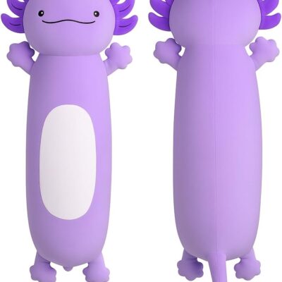 28 inch Cute Long Body Cuddle Squishy Pillow, Big Axolotl Plushies Toy Gifts for Kids, Boys for Birthday, Halloween, Christmas
