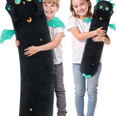 27.6 inch Mewaii Long Cat Plush Body Pillow — Cute Extra-Soft Stuffed Animal Toy & Hugging Cushion (Multiple Sizes & Colors)